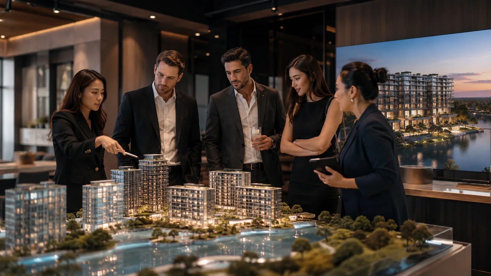 Apresentação imobiliária apoiada por tecnologia, produto e operação comercial.